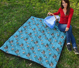 Pigeon Pattern Print Design 05 Premium Quilt