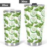 Sliced Cucumber Leaves Pattern Tumbler