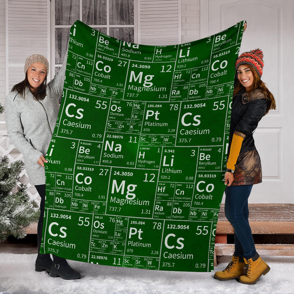 Chemistry Periodic Table Pattern Print Design 04 Premium Blanket