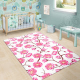 Pink Sakura Pattern Area Rug