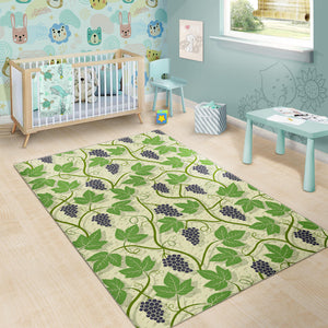 Grape Leaves Pattern Area Rug