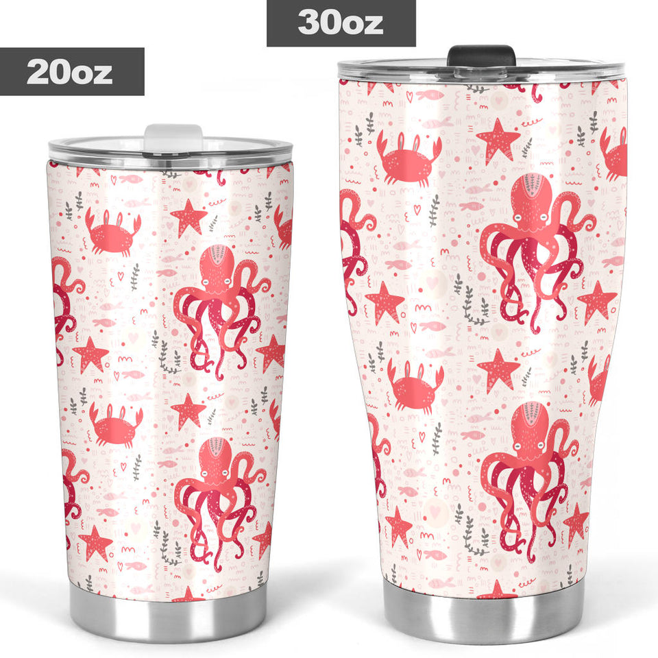 Octopus  Crab Starfish Pattern Tumbler