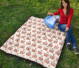 Pretzels Pattern Print Design 01 Premium Quilt