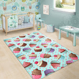 Cup Cake Heart Pattern Area Rug