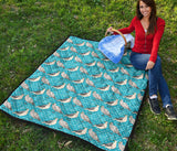 Seagull Pattern Print Design 02 Premium Quilt