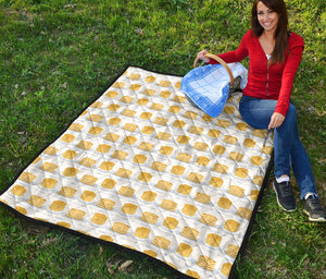 Pancake Pattern Print Design 01 Premium Quilt