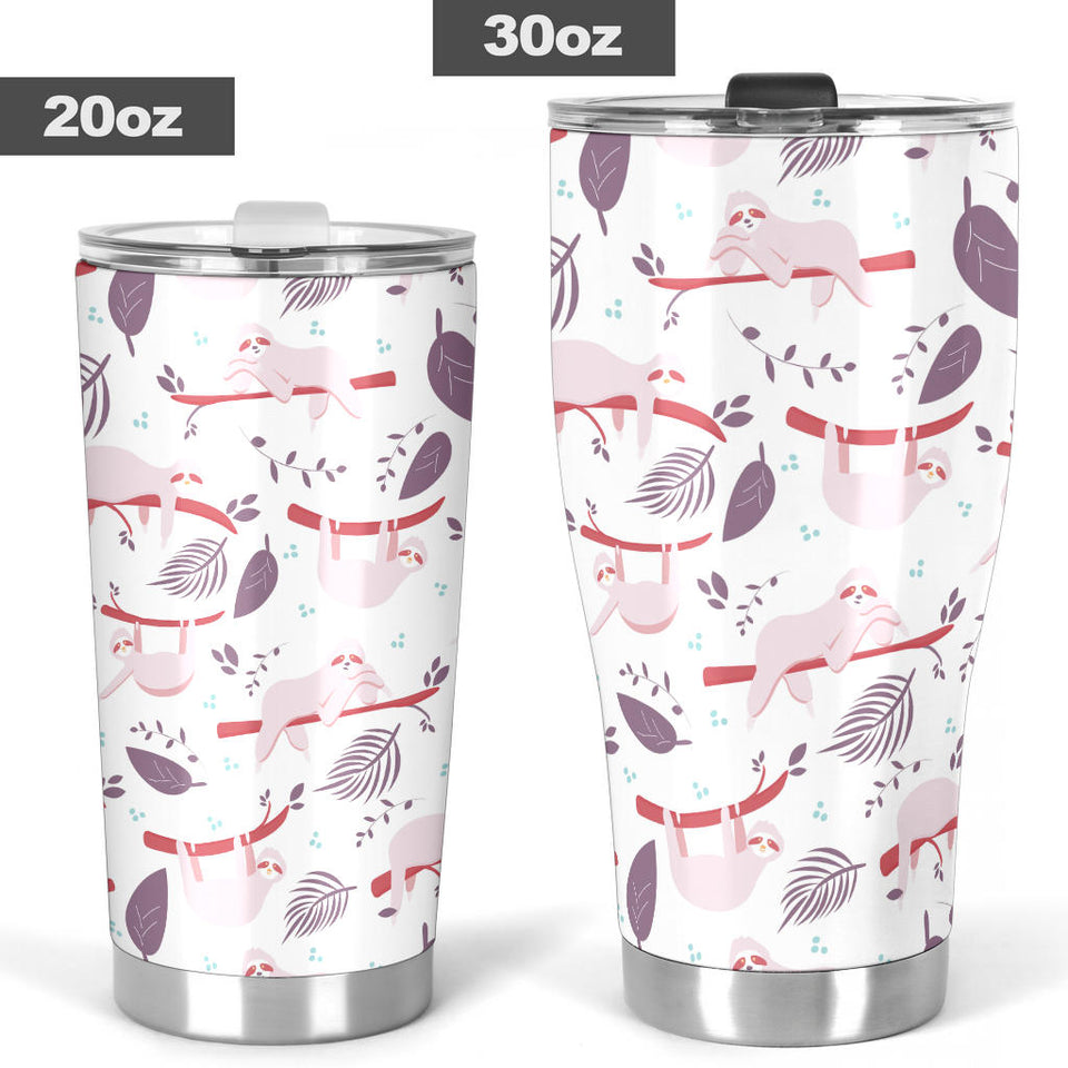 Sloth Leaves Pattern Tumbler