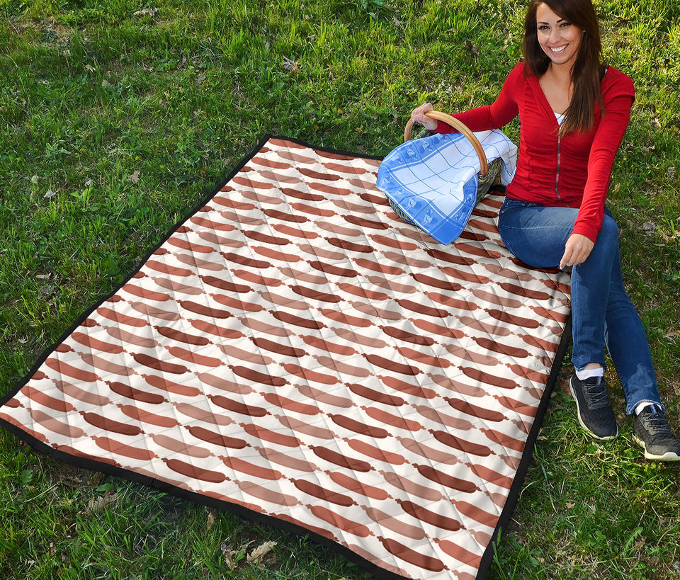 Sausage Pattern Print Design 02 Premium Quilt