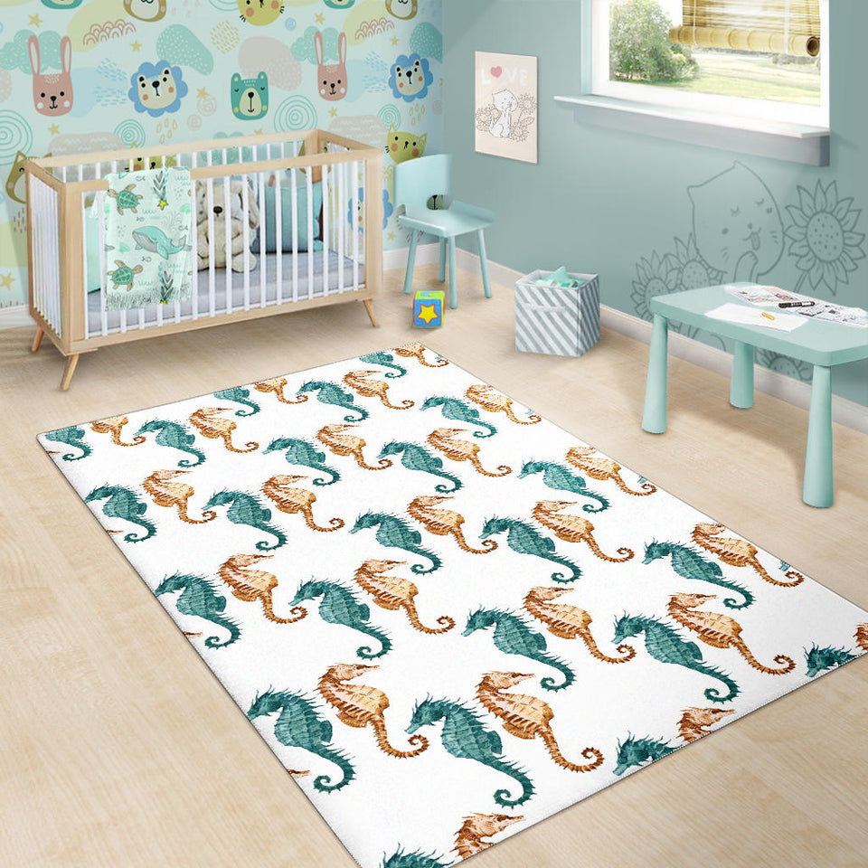 Seahorse Pattern Background Area Rug