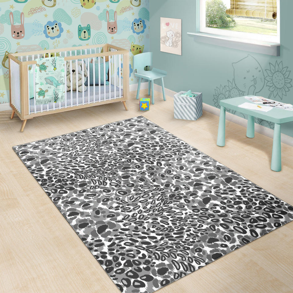 Gray Leopard Texture Pattern Area Rug