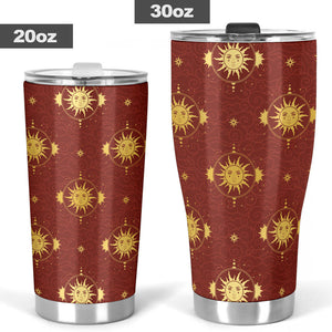 Sun Pattern Red Background Tumbler