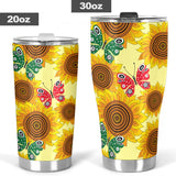 Sunflower Butterfly Pattern Tumbler