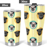 Pug Head Pattern Tumbler