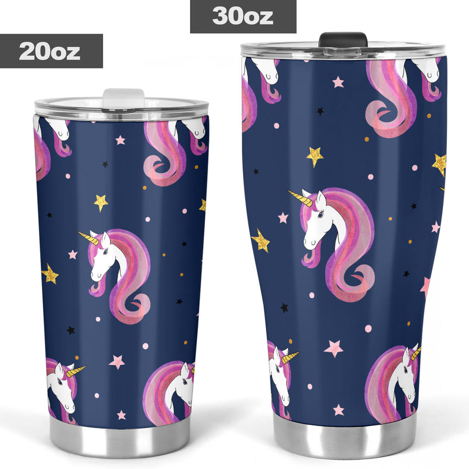 Unicorn Head Pattern Tumbler