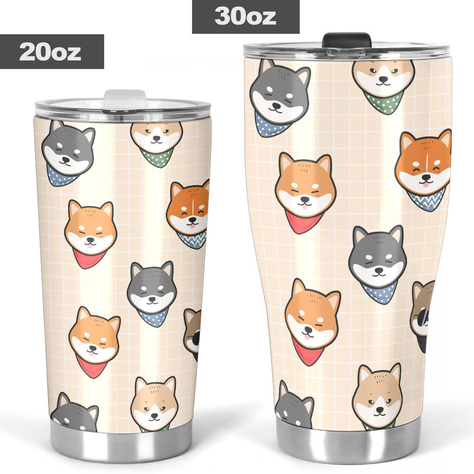 Shiba Inu Head Pattern Tumbler