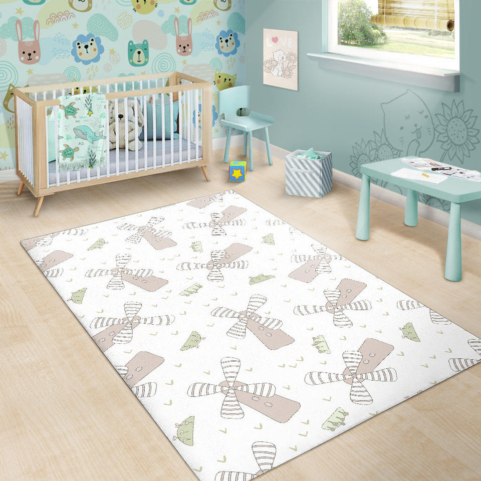 Windmill Pattern Background Area Rug