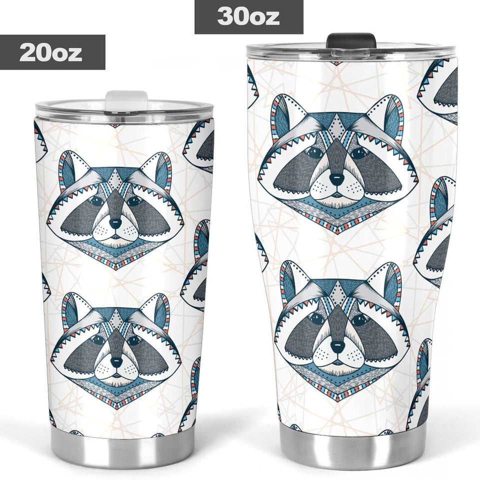 Raccoon Head Pattern Tumbler