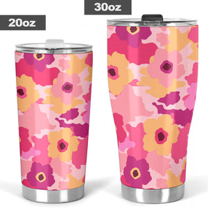 Pink Camo Camouflage Flower Pattern Tumbler