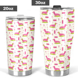 Pink Dachshund Pattern Tumbler