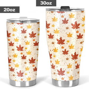 Red and Orange Maple Leaves Pattern Tumbler