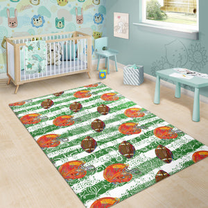 American Football Ball Helmet Pattern Area Rug