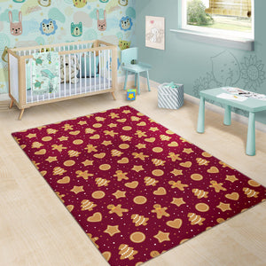 Christmas Ginger Cookie Pattern Background Area Rug