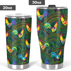 Rooster Chicken Pattern Theme Tumbler