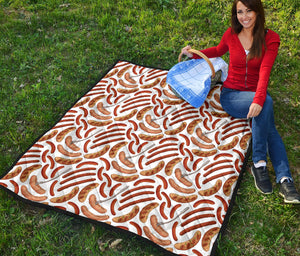 Sausage Pattern Print Design 05 Premium Quilt