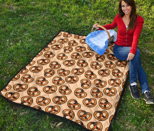 Pretzels Pattern Print Design 02 Premium Quilt