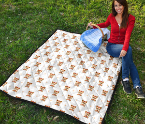 Yorkshire Terrier Pattern Print Design 03 Premium Quilt