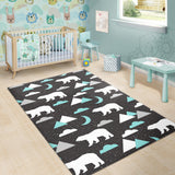 Polar Bear Moon Pattern Area Rug