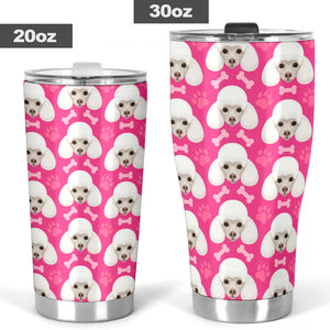 Poodle Pattern Pink background Tumbler