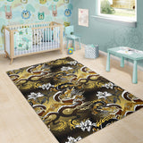 Gold Dragon Pattern Area Rug