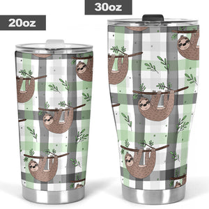 Sloth Pattern Stripe Background Tumbler