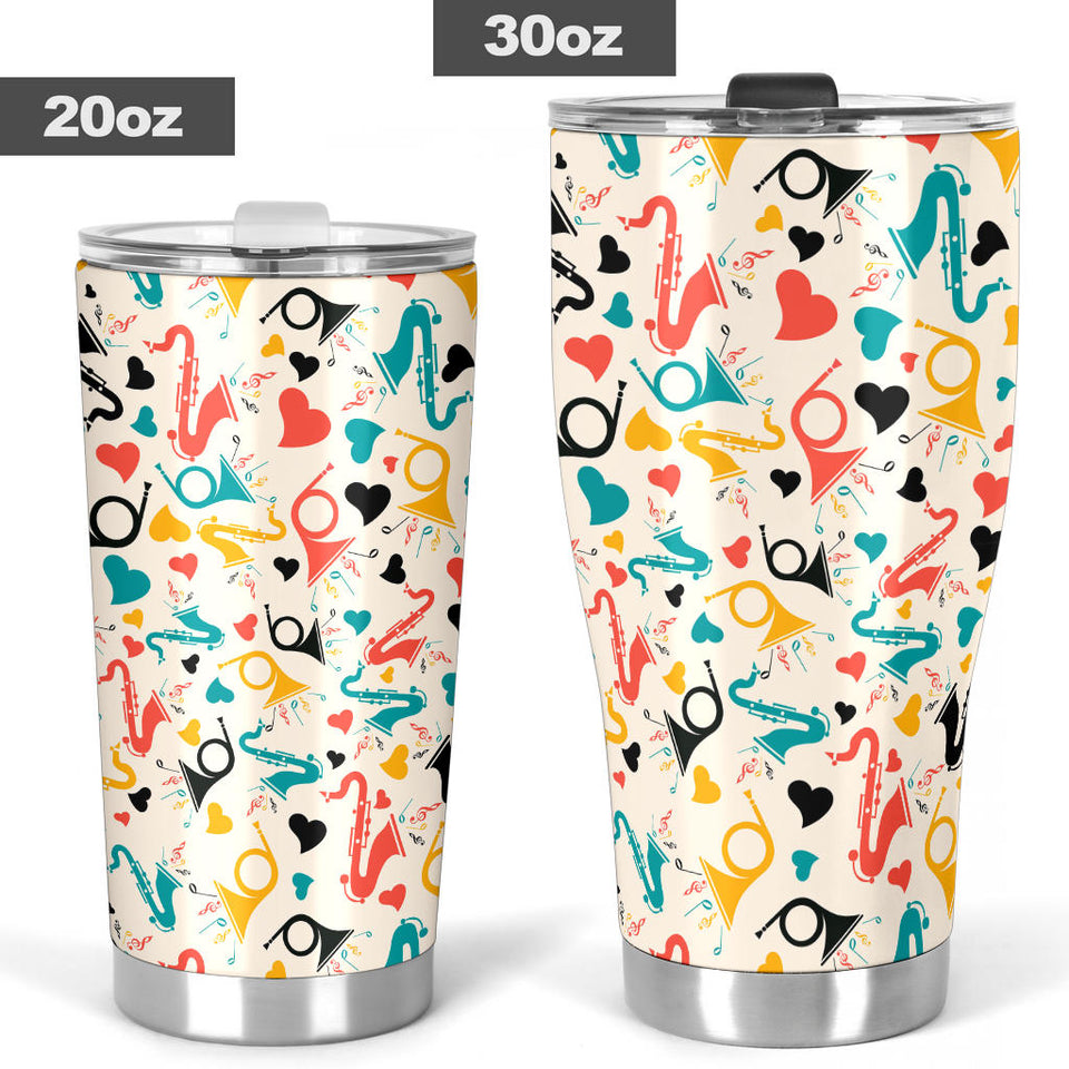 Saxophone Pattern Background Tumbler