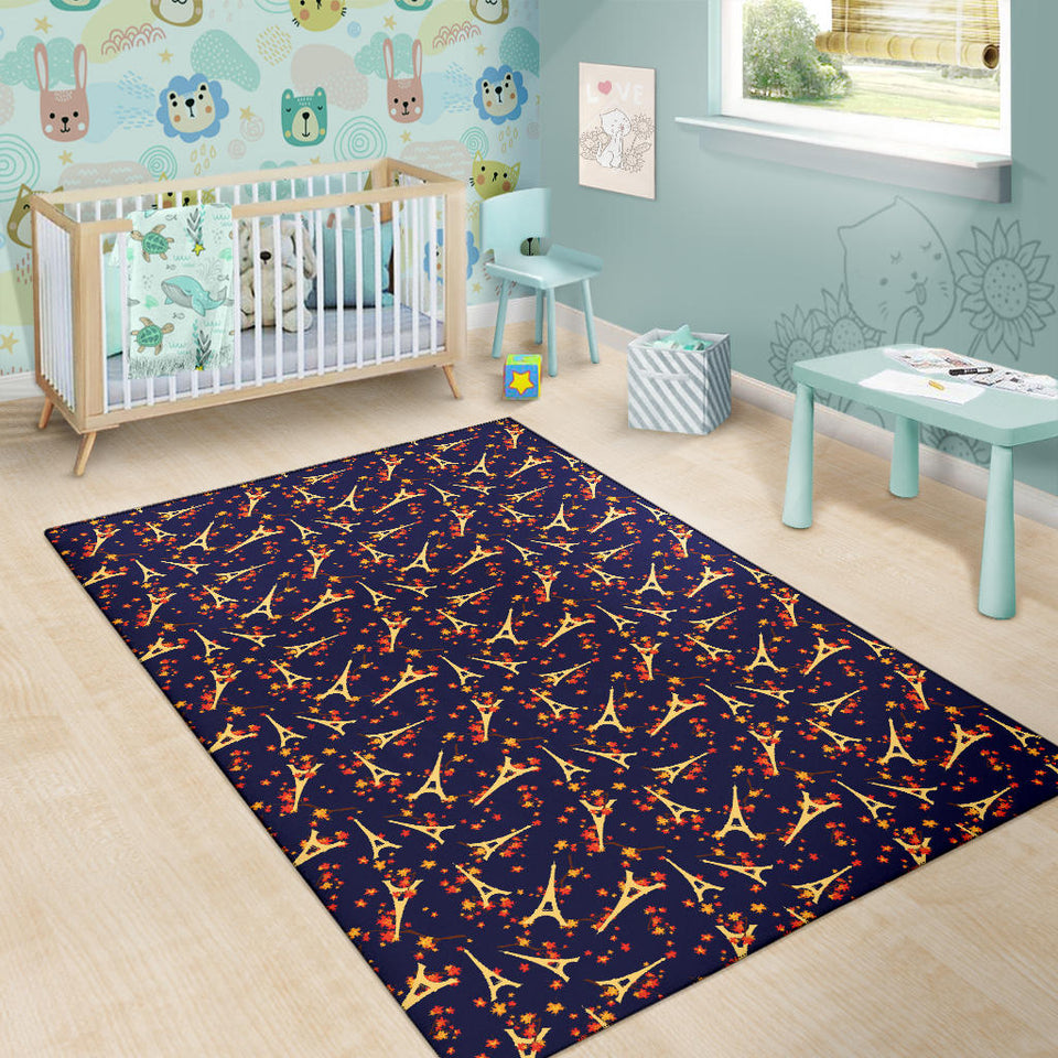 Eiffel Tower Pattern Print Design 02 Area Rug