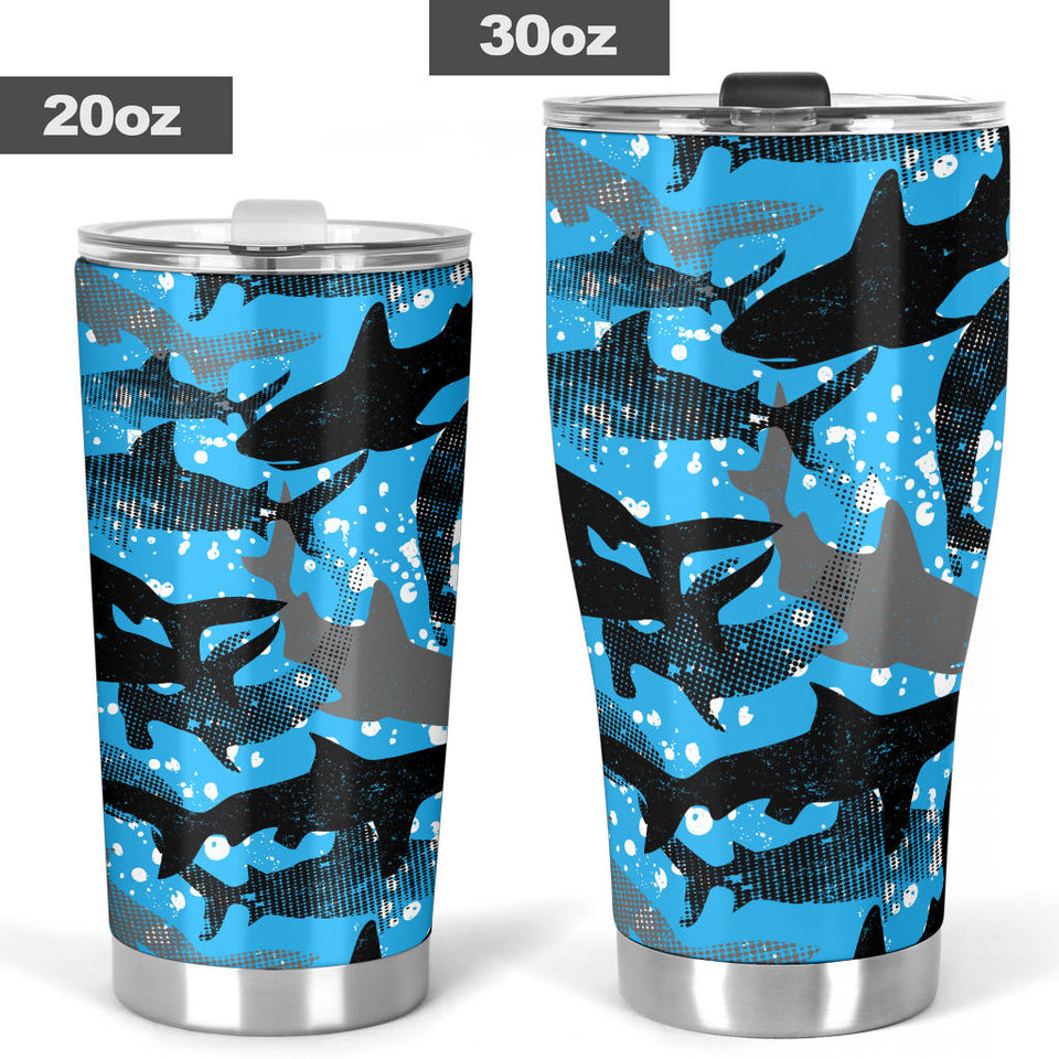 Shark Pattern Background Tumbler