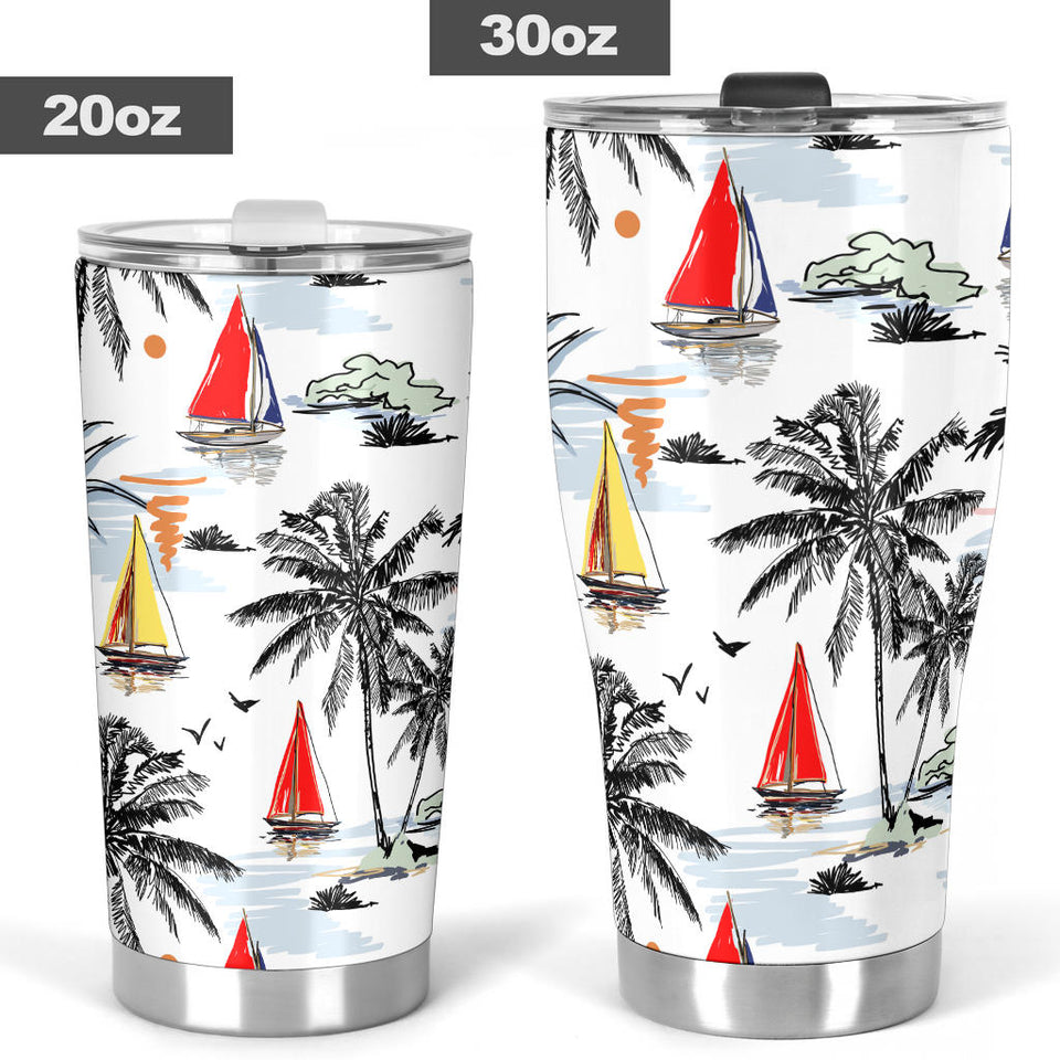 Sailboat Pattern Background Tumbler