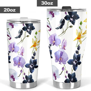 Orchid Pattern Background Tumbler