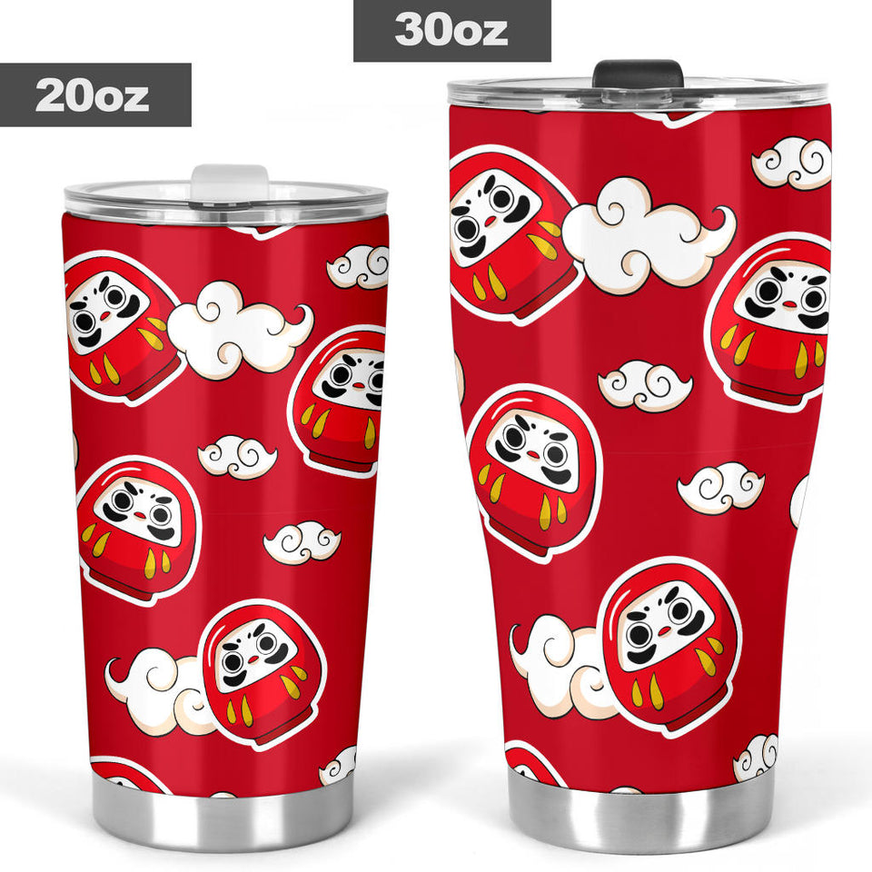 Red Daruma Cloud Pattern Tumbler