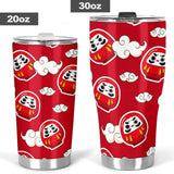 Red Daruma Cloud Pattern Tumbler