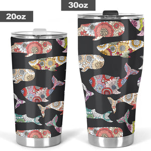 Whale Flower Tribal Pattern Tumbler