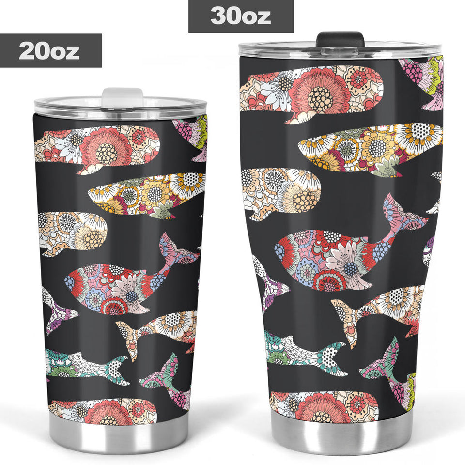 Whale Flower Tribal Pattern Tumbler