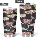 Whale Flower Tribal Pattern Tumbler