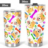 Shiba Inu Paw Bone Pattern Tumbler