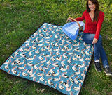 Pelican Pattern Print Design 04 Premium Quilt