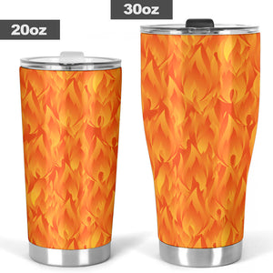 Red Flame Fire Pattern Tumbler