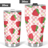 Strawberry Pattern Stripe Background Tumbler