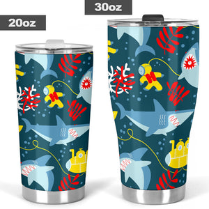 Shark Pattern Tumbler