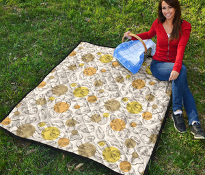 Potato Chips Pattern Print Design 02 Premium Quilt